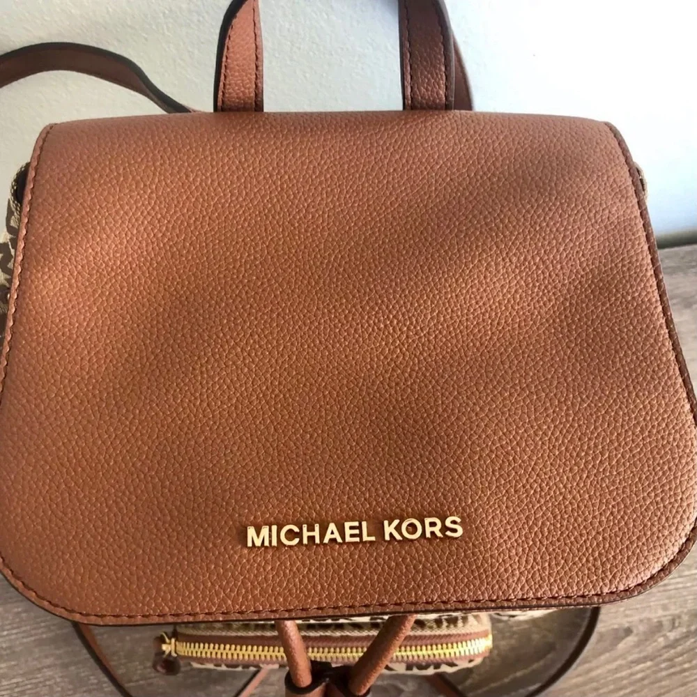 Michael Kors Brown Monogram Backpack - Picture 6 of 9